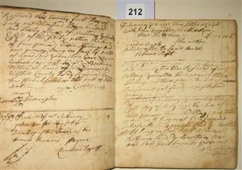 (NEW YORK.) Receipt book kept by the Yelverton family of Poughkeepsie.